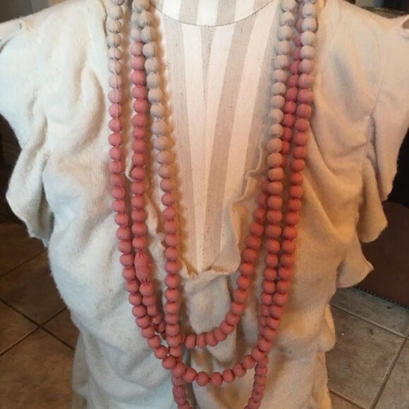 LONG THREE Strand Pink Ombre Fabric Ball - Picture 11 of 16